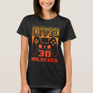 30. Geburtstag für Männer Level 30 Unlock Gamer 30 T-Shirt