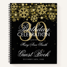 30. Geburtstag Gästebuch Gold Black Winter