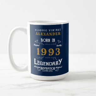 30. Geburtstag Geboren 1993 Namen hinzufügen Blau  Kaffeetasse