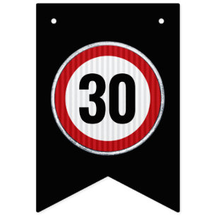 30. Geburtstag Geschwindigkeitsbegrenzungs-Schild Wimpelkette