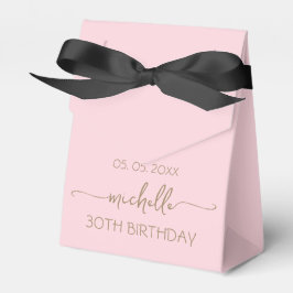30. Geburtstag Gold Monogram Name Script Blush Pin Geschenkschachtel