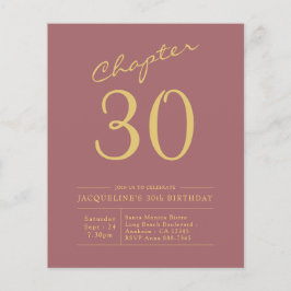 30. Geburtstag Gold Rosa Budget Einladung Flyer