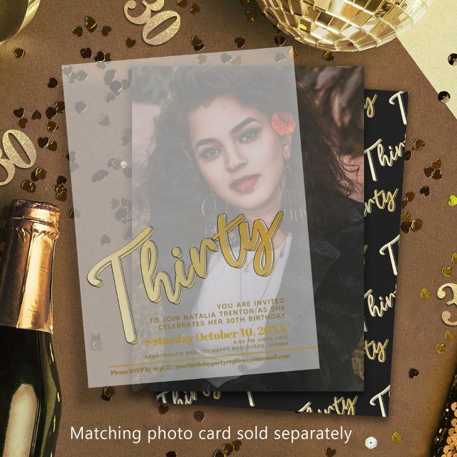 30. Geburtstag Gold-Skript-Text-Overlay (Von Creator hochgeladen)