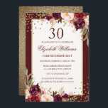30. Geburtstag Goldene Burgund Blumenladen Einladung<br><div class="desc">Hübscher florale Einladungen im Kleinen Bayleigh Store!</div>