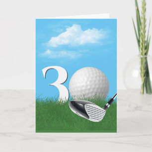 30. Geburtstag Golf Ball im Gras Karte