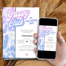 30. Geburtstag Groovy Chick Pastel Gefärbte Krawat