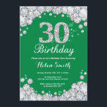 30. Geburtstag Grün und Silberdiamant Einladung<br><div class="desc">Einladung zum 30. Geburtstag. Green und Silver Kristall Diamond. Elegante Birthday Bash laden. Erwachsener Geburtstag. Frauen zum Geburtstag. Männer zum Geburtstag.
Für weitere Anpassungen klicken Sie bitte auf die Schaltfläche "Anpassen" und verwenden Sie unser Designwerkzeug,  um diese Vorlage zu ändern.</div>
