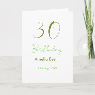 30. GEBURTSTAG GRÜNER NAME DATUM FETT RETRO PASTEL KARTE