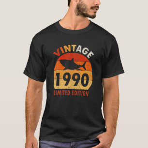 30. Geburtstag Hai Vintage 1990 Limitierte Auflage T-Shirt