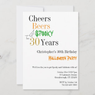 30. Geburtstag Halloween Cheers Spooky Party Einladung