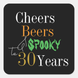 30. Geburtstag Halloween Prost Biere Gruselparty Quadratischer Aufkleber