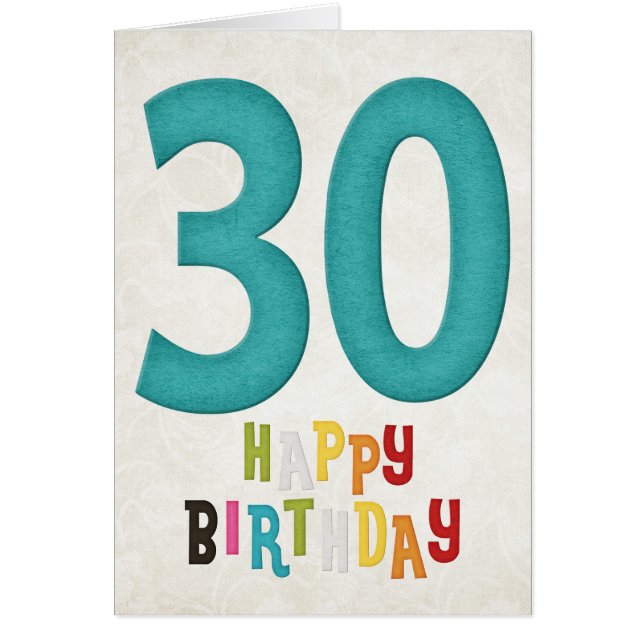 30. Geburtstag Happy Birthday Card Design 3 (Vorne)