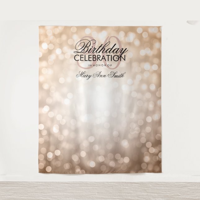 30. Geburtstag Hintergrund Rose Gold Glitzer Light Wandteppich (Vorderseite)