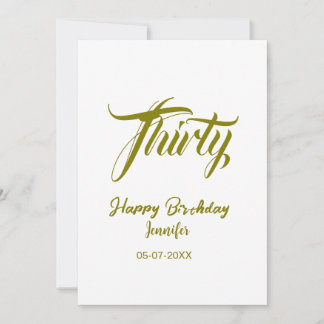 30. Geburtstag Hinzufügen Name Datum Jahr Gold Vor Einladung