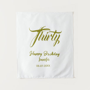 30. Geburtstag Hinzufügen Name Datum Jahr Gold Vor Wandteppich