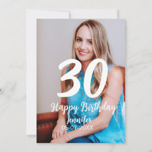 30. Geburtstag hinzufügen Name Datum Jahr Weißes F Einladung
