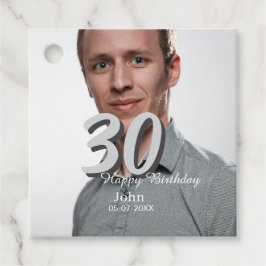 30. Geburtstag hinzufügen Name Datum Jahr Weißes F Geschenkanhänger