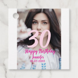 30. Geburtstag hinzufügen Name Datum Jahr Weißes F Geschenkanhänger