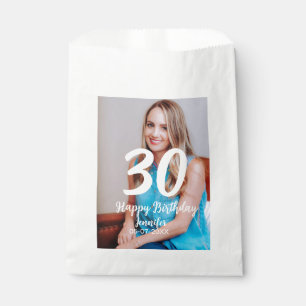 30. Geburtstag hinzufügen Name Datum Jahr Weißes F Geschenktütchen
