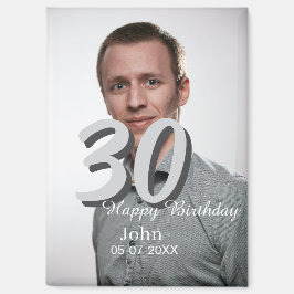 30. Geburtstag hinzufügen Name Datum Jahr Weißes F Magnet