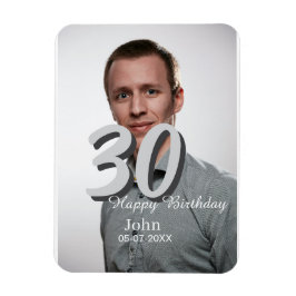 30. Geburtstag hinzufügen Name Datum Jahr Weißes F Magnet