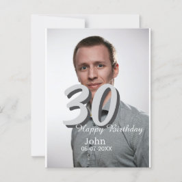 30. Geburtstag hinzufügen Name Datum Jahr Weißes F Postkarte