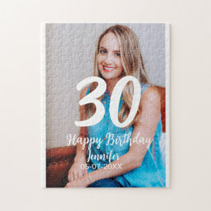 30. Geburtstag hinzufügen Name Datum Jahr Weißes F Puzzle