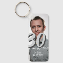 30. Geburtstag hinzufügen Name Datum Jahr Weißes F Schlüsselanhänger