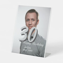 30. Geburtstag hinzufügen Name Datum Jahr Weißes F Sockelschild