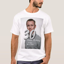 30. Geburtstag hinzufügen Name Datum Jahr Weißes F T-Shirt