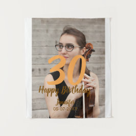 30. Geburtstag hinzufügen Name Datum Jahr Weißes F Wandteppich