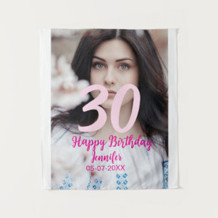 30. Geburtstag hinzufügen Name Datum Jahr Weißes F Wandteppich