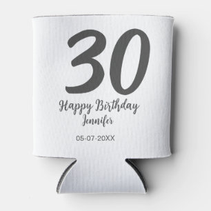 30. Geburtstag hinzufügen Namensdatum Jahr schwarz Dosenkühler