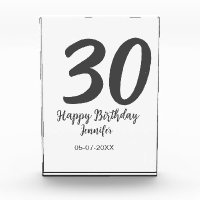 30. Geburtstag hinzufügen Namensdatum Jahr schwarz