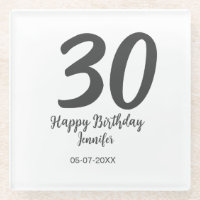 30. Geburtstag hinzufügen Namensdatum Jahr schwarz