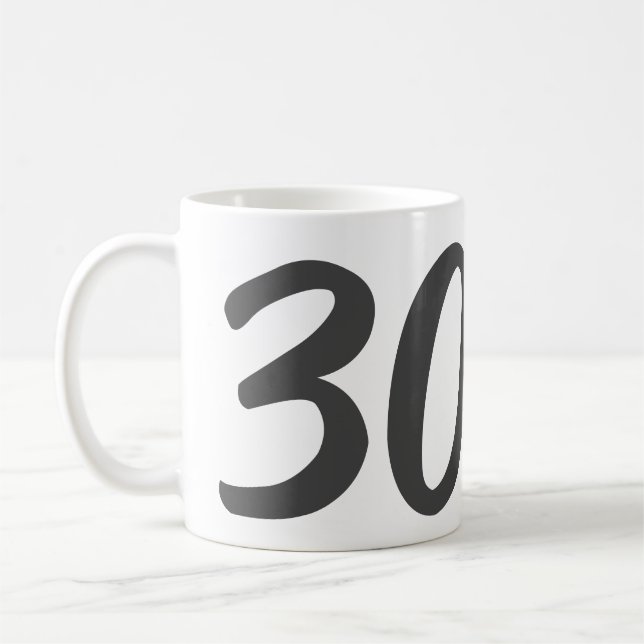30. Geburtstag hinzufügen Namensdatum Jahr schwarz Kaffeetasse (Links)