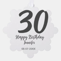 30. Geburtstag hinzufügen Namensdatum Jahr schwarz