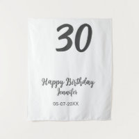 30. Geburtstag hinzufügen Namensdatum Jahr schwarz