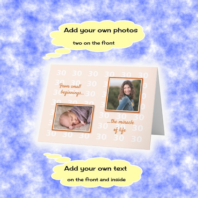 30. Geburtstag Ihre Fotos und Texte Karte (Von Creator hochgeladen)