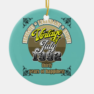 30. Geburtstag Juli 1992 Vintag 30 Jahre Keramik Ornament