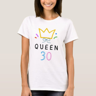 30. Geburtstag Königin Minimalistische Liniengrafi T-Shirt