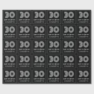 30. Geburtstag: Kunst-Deko inspirierter Blick "30" Geschenkpapier