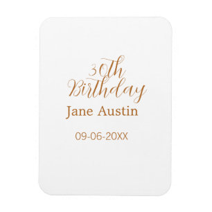 30. Geburtstag kupferbraun einfach stilvoll Name D Magnet