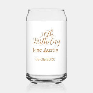 30. Geburtstag kupferbraun einfache stilvolle Name Dosenglas