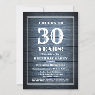 30. Geburtstag Land Holz Party Einladung