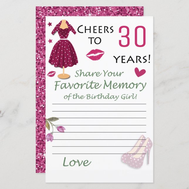 30. Geburtstag Lieblingsgedächtnis der Geburtstags (Vorne/Hinten)