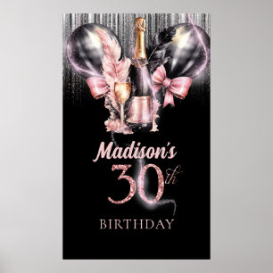 30. Geburtstag Luxuriöse Rose Party signieren Poster