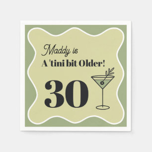 30. Geburtstag Martini Napkin Green Serviette
