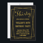 30. Geburtstag Moderner einfacher Schwarz-Gold-Min Einladung<br><div class="desc">30. Geburtstag Moderner einfacher Schwarz-Gold-Minimal</div>