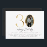 30. Geburtstag Modernes Gold Foto elegant stilvoll Einladung<br><div class="desc">30. Geburtstag Modernes Gold Foto elegantes stilvolles Party laden zum Design ein.</div>